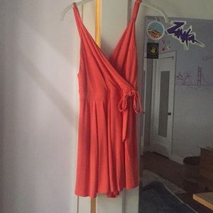 Coral urban outfitters romper